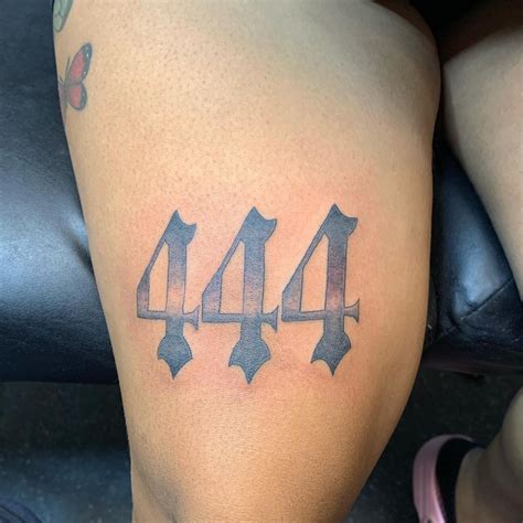 number 444 tattoo|444 Tattoo Meaning: Spirituality, Love & Tattoo Ideas